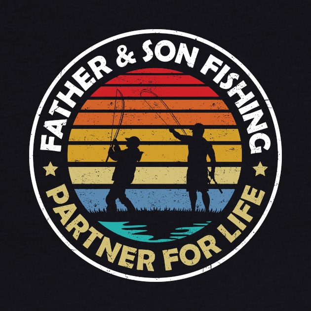 Father & Son Fishing Retro by nhatartist